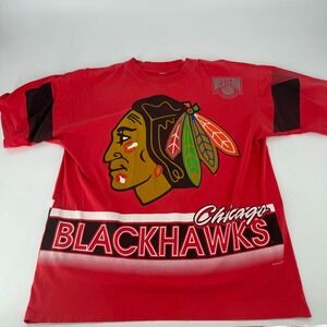 Chicago Blackhawks 1994 Salem NHL Hockey T Shirt‎ Men's Red Graphic Tee